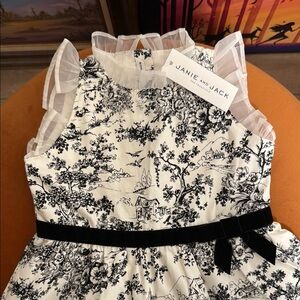 Janie and Jack Black and Cream Dress